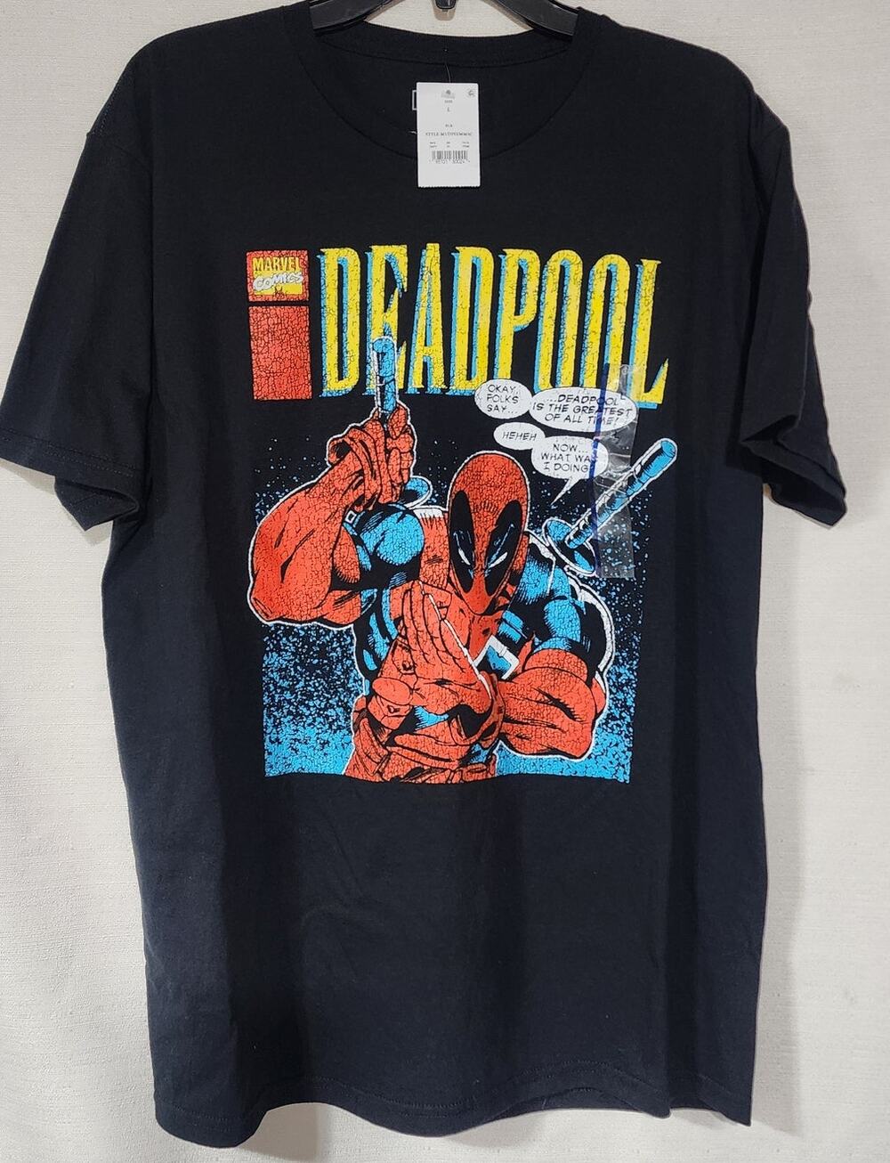 Deadpool shirt men's Large shirt -faded graphic